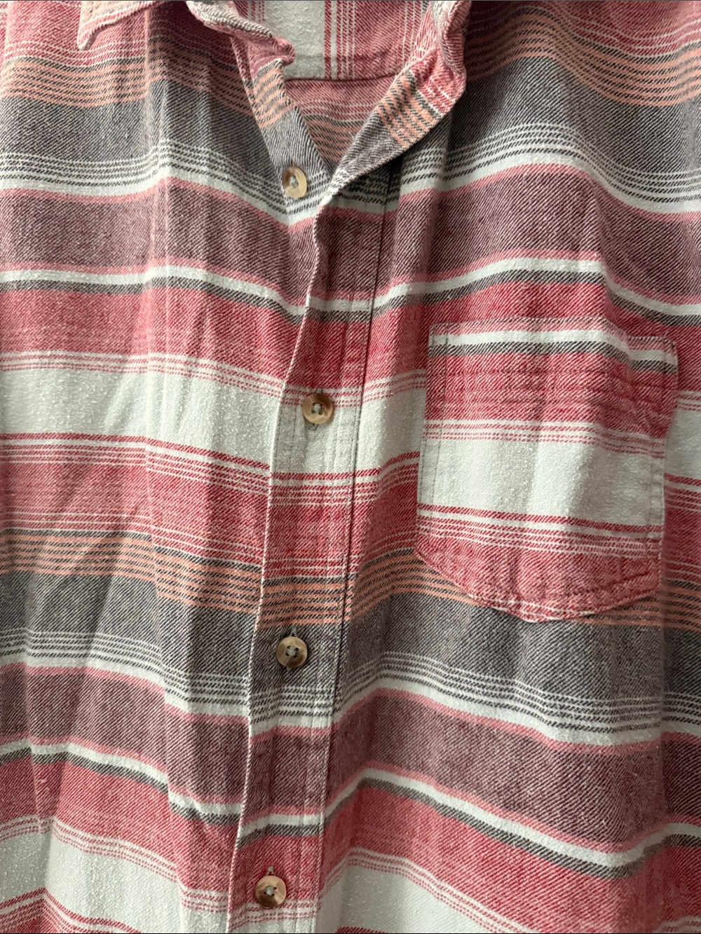 Men's RSQ Striped Long-Sleeve Shirt in Dusty Rose and Light Blue